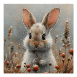 Vergankelijke Oren: Een Beetje Whimsy Konijn Perfect Poster