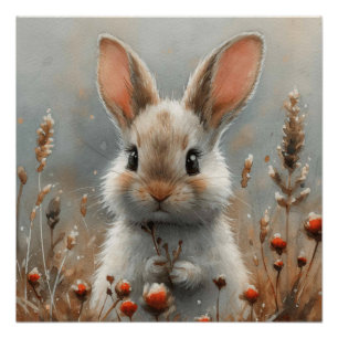 Vergankelijke Oren: Een Beetje Whimsy Konijn Perfect Poster