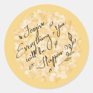 Vergeef en wees blij floraal minimaal ronde sticker