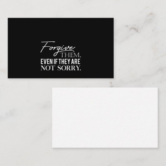 vergeef hen ook al hebben zij geen spijt visitekaartje (Voorkant / Achterkant)