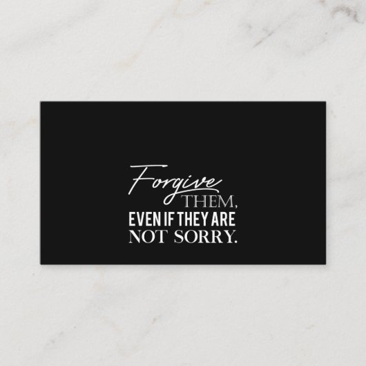 vergeef hen ook al hebben zij geen spijt visitekaartje (Voorkant)