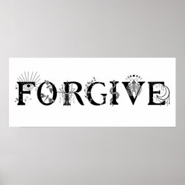 Vergeef inspirerend wordart Lotus maan spiritueel Poster