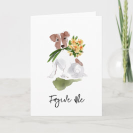 Vergeef Me Alsjeblieft Puppy Bloemen Zoete Terrier Kaart