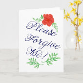 Vergeef me alsjeblieft rode ventilator blanco Wens Kaart (Gele Bloem)