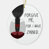 Vergeef me dat ik wijnwijn heb geplant. keramisch ornament (Links)