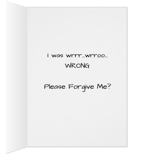 Vergeef me Doggie Cuteness Kaart (Binnen (Rechts))