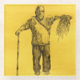 Vergeef me, mijn potlood liet me het doen. glazen onderzetter