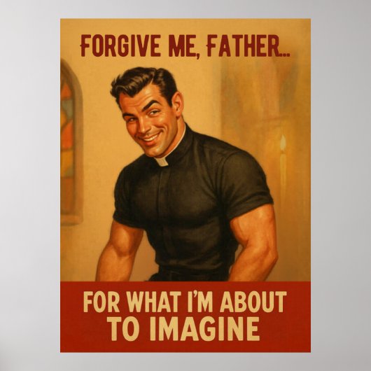 “Vergeef me, Vader…” Oude humoristische print (Voorkant)