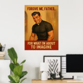 “Vergeef me, Vader…” Oude humoristische print (Thuiskantoor)