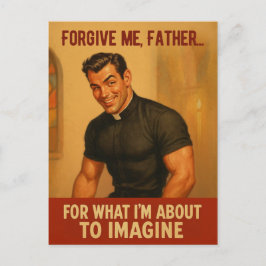 “Vergeef me, Vader…” Oude humoristische print Briefkaart