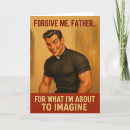 “Vergeef me, Vader…” Oude humoristische print Kaart