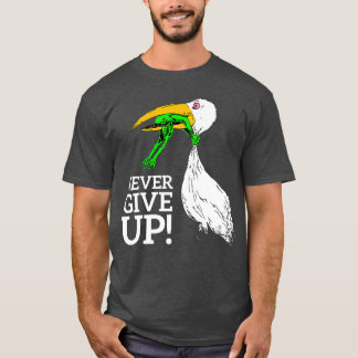 Vergeef nooit ooievaar en kikker t-shirt