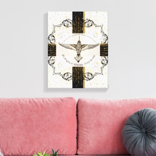 Vergeef ze TOCH inspirerend kolibrie Canvas Afdruk (Insitu (Woonkamer))