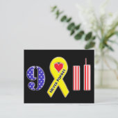 Vergeet 11 september geel lintje nooit briefkaart (Staand voorkant)