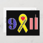 Vergeet 11 september geel lintje nooit briefkaart (Voorkant / Achterkant)