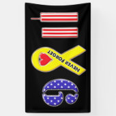 Vergeet 11 september geel lintje nooit spandoek (Verticaal)