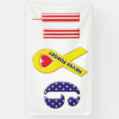 Vergeet 11 september geel lintje nooit spandoek (Verticaal)