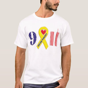 Vergeet 11 september geel lintje nooit t-shirt