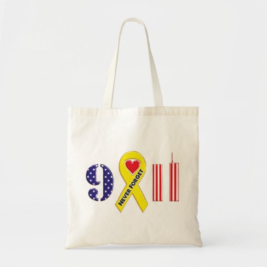 Vergeet 11 september geel lintje nooit tote bag (Voorkant)