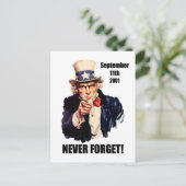 Vergeet 9/11 nooit briefkaart (Staand voorkant)