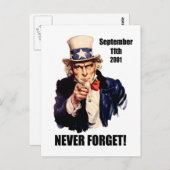 Vergeet 9/11 nooit briefkaart (Voorkant / Achterkant)