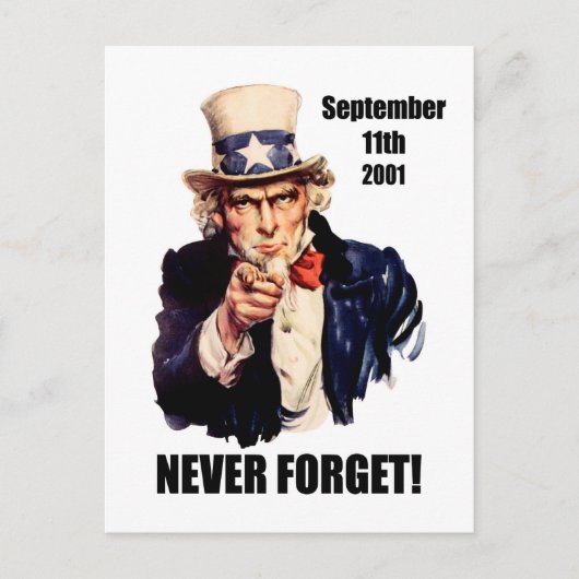 Vergeet 9/11 nooit briefkaart (Voorkant)