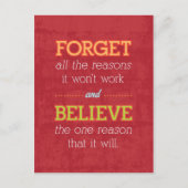 Vergeet alle redenen waarom het niet zal werken..M Briefkaart (Voorkant)