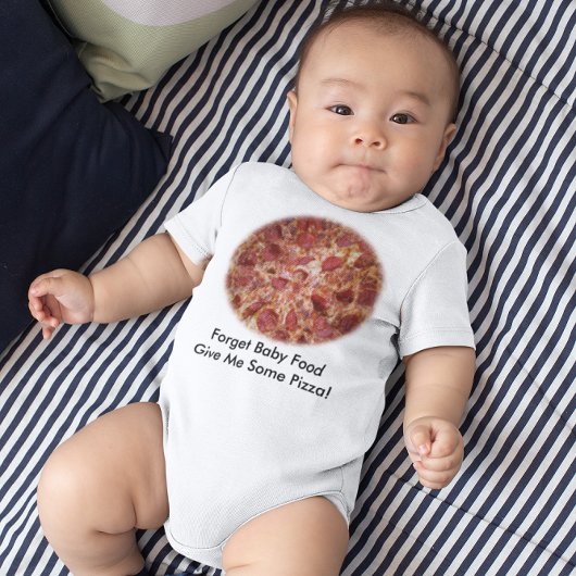 Vergeet Baby Food Geef me Pizza Baby Romper