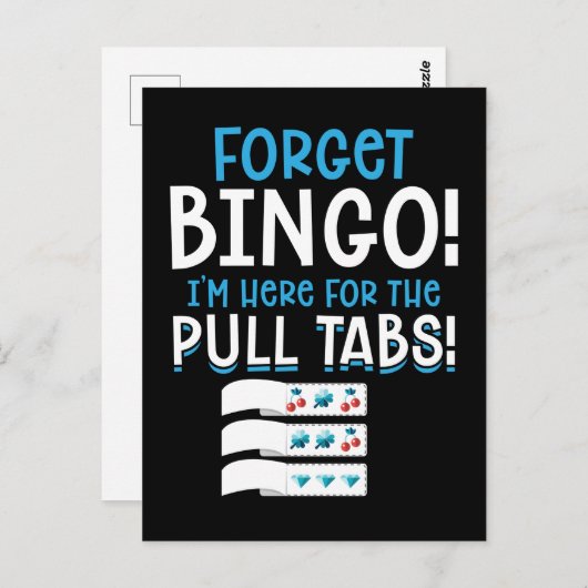 Vergeet Bingo Lucky Pull Tab Briefkaart (Voorkant / Achterkant)