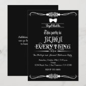 Vergeet Black Stropdas Halloween Party Invitation Kaart (Voorkant / Achterkant)