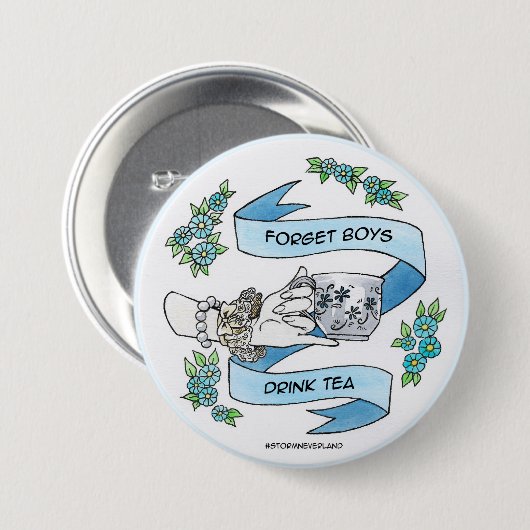 Vergeet Boys Ronde Button 7,6 Cm (Voorkant /achterkant)