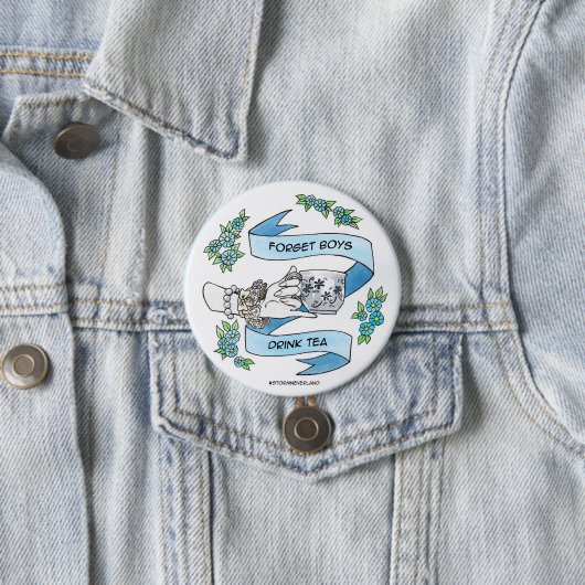 Vergeet Boys Ronde Button 7,6 Cm (In situ)