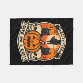 Vergeet Candy Geef Een Kat Grappige Halloween Zwar Fleece Deken (Voorkant (Horizontaal))
