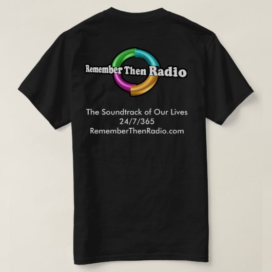 Vergeet dan het T-shirt Radio Logo Dark (Design achterkant)