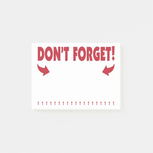 Vergeet de aandacht niet om herinneringen te krijg post-it® notes (Voorkant)