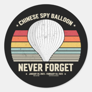 Vergeet de Chinese spionageballon nooit en laat de Ronde Sticker