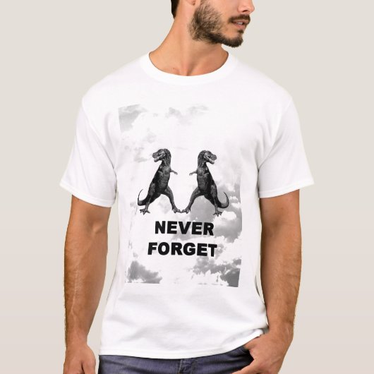 Vergeet de dino's nooit! t-shirt (Voorkant)