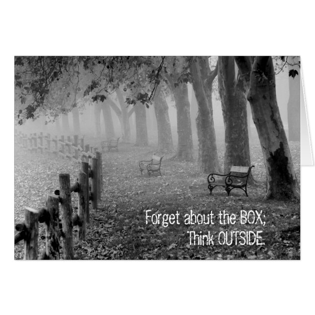 Vergeet de doos, denk buiten leeg in de Kaart (Voorkant Horizontaal)