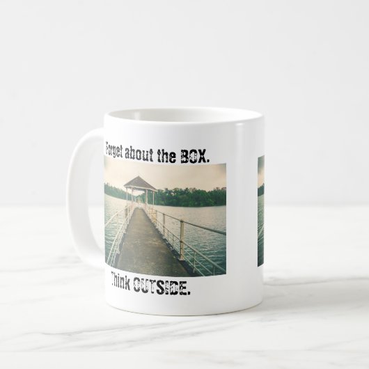 Vergeet de doos - denk buiten Mok  Dock (Voorkant links)