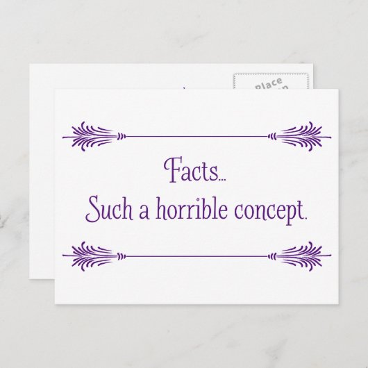 Vergeet de feiten... briefkaart (Voorkant / Achterkant)