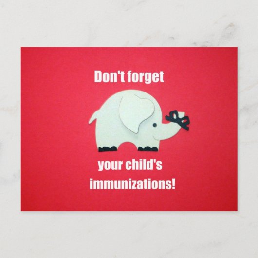Vergeet de immunisaties van je kind niet! briefkaart (Voorkant)