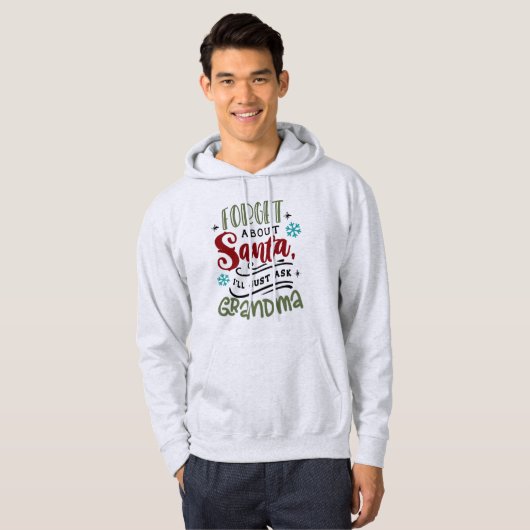 Vergeet de kerstman, ik vraag het aan oma - grappi hoodie (Voorkant volledig)