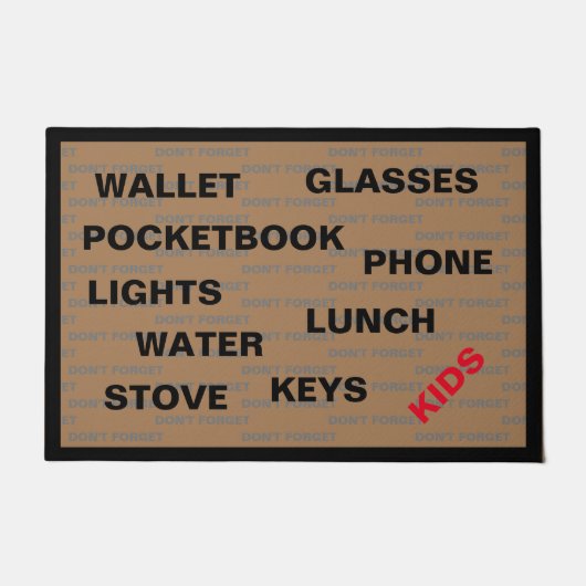 Vergeet de Kinder doormat niet Deurmat (Voorkant)