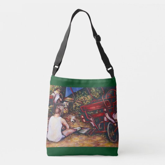 Vergeet de knoflook niet crossbody tas (Achterkant)