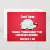 Vergeet de Nationale week van de uitstelgedrag nie Briefkaart (Voorkant / Achterkant)