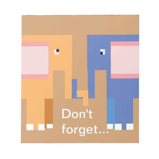 Vergeet de olifanten van de lijst niet notitieblok (Voorkant)