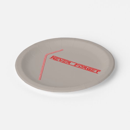 Vergeet de plastic riemen nooit papieren bordje (Gekanteld)