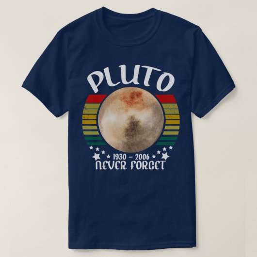 vergeet de pluto nooit t-shirt (Design voorkant)