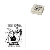 Vergeet de realiteit, verlies in bibliotheekstempe rubberstempel (Gestempeld)