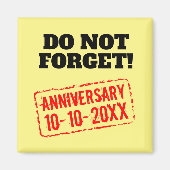 Vergeet de trouwdag niet grappige friet magneet (Voorkant)